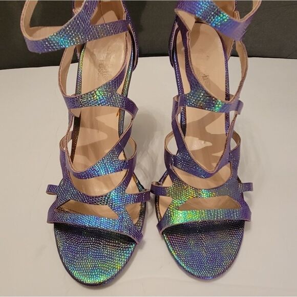 CHARLOTTE RUSSE OPEN TOE BLACK ZIPPER STILETTOS SANDAL - Picture 2 of 16